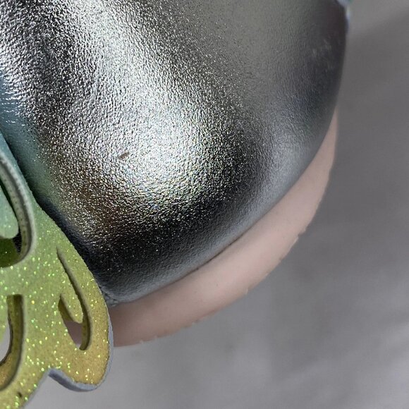 Sophia Webster Mini Girls Evangeline Butterfly Flats – Silver – Size 34 / 3Y - Picture 9 of 11